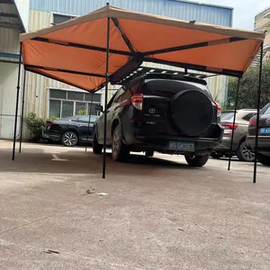 2024 New Single-Layer Free Standing Car Side Awning 270 Degree Roof Tent Outdoor Camping Beach Travel Summer Fitting 4 Persons