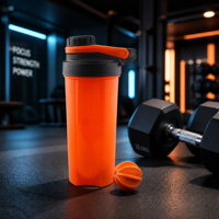 Bouteille d'eau de sport et fitness, gourde en plastique, nouveau design, shaker à protéines sans BPA en PP
