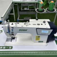 Machine à coudre industrielle à point droit à grande vitesse, à entraînement direct, avec coupe-fil latéral et couteau latéral