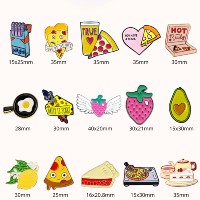 Échantillon Gratuit : Nouvelle Épinglette Décorative en Métal Mignon, Personnalisée, en Émail Souple, pour Chapeaux – Motifs Alimentaires : Crème Glacée, Pizza, Pépites de Chocolat