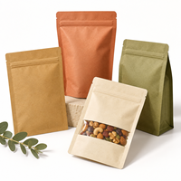 Sachet Doypack en Papier Kraft Écologique Refermable avec Fermeture Éclair de Qualité Alimentaire pour Emballage Cadeau, Conception Personnalisée