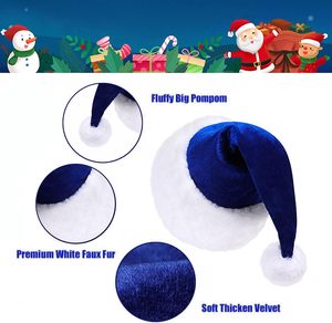 Gorro de Santa Claus de Terciopelo de Lujo <span class=keywords><strong>Unisex</strong></span> <span class=keywords><strong>para</strong></span> Adultos, Gorros Navideños de Santa Claus - Product Image 4