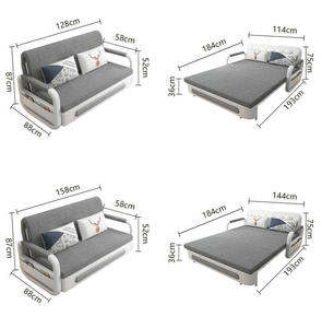 Canapés d'angle transformables <span class=keywords><strong>2</strong></span> <span class=keywords><strong>places</strong></span> pour petits espaces Canapé-<span class=keywords><strong>lit</strong></span> moderne pliable pour salon avec rangement - Product Image 5