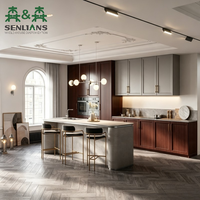 Armoire murale de cuisine personnalisée exclusive SLS, évier, comptoir en marbre, accessoires, moderne, modulaire, bois, résistant à l'eau, écologique