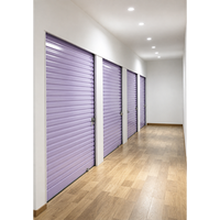 Système de stockage en acier avec porte enroulable bleue, verrouillable, résistant à la corrosion, pour entrepôt et atelier intérieur en tôle ondulée