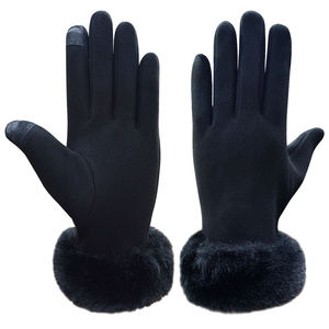 Guantes Cálidos de Invierno para Mujer, con Puño de Piel de Conejo, Guantes de Terciopelo para Exteriores, Guantes de Cachemira para Pantalla Táctil - Product Image 2