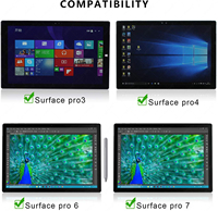 Surface Pro Keyboard Nirkabel Ultra-tipis, Keyboard Nirkabel Serat Super 3 4 5 6 Ultra-tipis dengan Touchpad