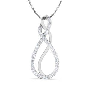 Collier pendentif en argent sterling 925 plaqué or rose avec symbole de l'infini et diamant de laboratoire, cadeau classique pour fiançailles et mariage - Product Image 1