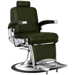 Sillón de Barbería de Cuero Sintético, Altura Ajustable, Bomba Hidráulica, Diseño Industrial, Base Redonda, Muebles de Salón, Uso Comercial - Product Image 1