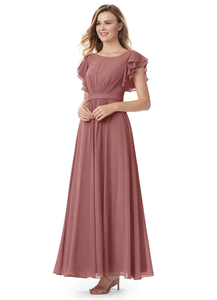 2025 estate <span class=keywords><strong>elegante</strong></span> <span class=keywords><strong>donna</strong></span> <span class=keywords><strong>donna</strong></span> manica corta in Chiffon modesto sposa damigella d'onore abiti Maxi - Product Image 2