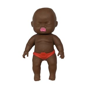Muñeco Ugly Doll de goma de palma, de rebote lento, negro y marrón, juguete de descompresión, figura de acción, Lala, de cuero negro - Product Image 6