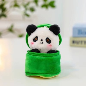 Black and White cat Holding Bucket Plush Keychain <b>Toy</b> for Key Organization and Display - Product Image 5