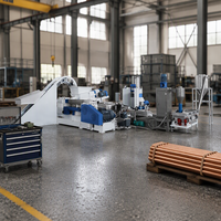 Machine de granulation de granulés de plastique PP/PE avec agent moussant et PLC pour semelles de chaussons, extrudeuse monobrin et mélangeur