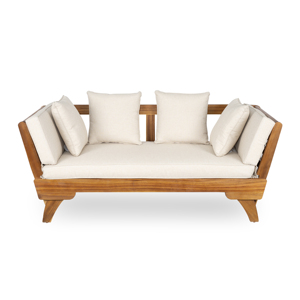 Modern Portable Comfortable Outdoor Furniture Three Seater Teak <b>Wood</b> <b>Sofa</b> for Living Room - Product Image 3