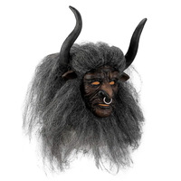 Masque intégral en latex Bull Demon King Alien Vs Predator, dents pointues, accessoires amusants pour Halloween, cosplay pour fête