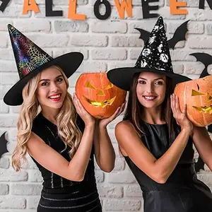 Cadılar bayramı cadı şapkası Cosplay sihirbazı şapka cadı parti DecorationsHalloween cadı parti şapkaları aksesuarları