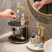 Étagère de salle de bain de luxe légère, étagère de rangement multi-niveaux pour cosmétiques, miroir de coiffeuse, décoration de salle de bain sur le bureau
