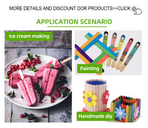 Çevre dostu birincil renk ahşap dondurma çubukları toplu ev kullanımı için mükemmel kahve ve dondurma aracı toptan - Product Image 3