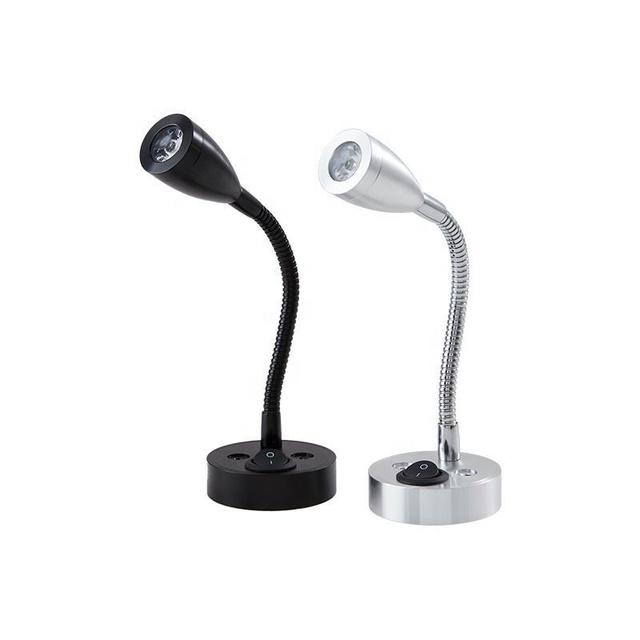 3W LED Flexible RV Reading Light 12V Wall Lamp Bedside Spotlight Hose Yacht Wall Universal Light