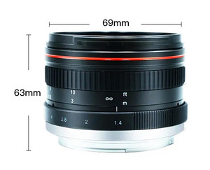Objectif portrait plein format 50 mm F1.4 à mise au point manuelle, optique multicouche, noir, pour EOS Rebel T8i T7i T7 T6 T3i <span class=keywords><strong>T2i</strong></span> - Product Image 6