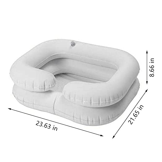 Оптовая продажа, умывальник для волос в кровати, вспомогательная чаша с дренажной трубкой, надувная раковина для шампуня, портативная раковина для мытья J0118