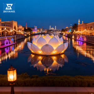 Luces Inflables de Flores Personalizadas para Ramadán, Loto Inflable Gigante Blanco con Luces LED Flotando <span class=keywords><strong>en</strong></span> <span class=keywords><strong>el</strong></span> <span class=keywords><strong>Agua</strong></span> - Product Image 4