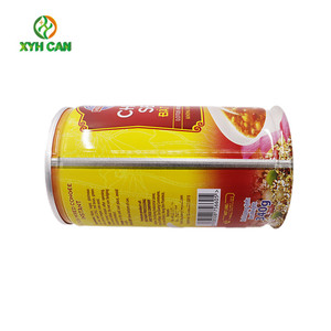 Latas Redondas de <span class=keywords><strong>Hierro</strong></span> de 330 ml Impresas Personalizadas con Tapas de Plástico Transparente, que Contienen una Cuchara y un Obleo de Frutas, Latas de <span class=keywords><strong>Hierro</strong></span> para Porridge de Ocho Frutas. - Product Image 4