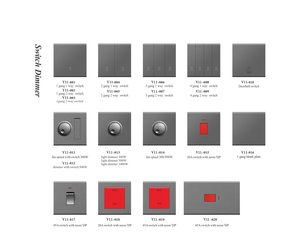 KLASS nouveau design norme européenne interrupteur mural et prise Application domestique interrupteur mural 2 bandes 1 voie interrupteur mural 10A interrupteur d'éclairage - Product Image 2