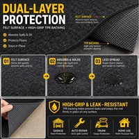 Tapis antidérapant personnalisé pour voiture, double protection antidérapante, absorption acoustique, collecteur de poussière, isolation thermique, feutre en TPR à grille antidérapante