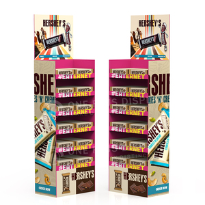 Free Custom Design Snack Dried <strong>Food</strong> Shelf Chocolate Paper Cardboard Shop 3 Tier Cardboard Floor Shipper Display <strong>Stand</strong> - Product Image 2