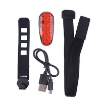 Lampe de course rechargeable à 5 LED à clipser sur le bras, étanche, pour la sécurité, feu arrière de vélo de montagne, lumière d'avertissement pour casque