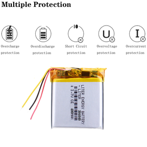 แบตเตอรี่ลิเธียมโพลิเมอร์ลิเธียม Li-Po Li-ion 3.7V 304040 400mAh ชาร์จได้สำหรับ smartwatch <span class=keywords><strong>GPS</strong></span> PDA Notebook - Product Image 2