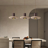 Lampe suspendue en marbre travertin jaune Wabi Sabi pour restaurant, table à manger, plafond, hôtel, villa