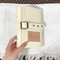 Nuevo Cuaderno Tri-Plegable A6 de Cuero PU con Correa, Estilo Coreano Minimalista, Portátil para Escribir en el Diario