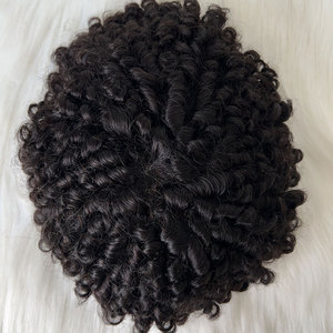 Parrucche da uomo in capelli umani 100% indiani, di alta qualità, con base Full Lace, linea frontale naturale, onda nera naturale, eccellente densità. - Product Image 2