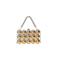 Nouvelle Pochette de Soirée Faite Main en Acrylique 2026 pour Femme, Sac à Main Perles et Boules, Pochette de Mariage, Fête, Bal de Promo avec Chaîne