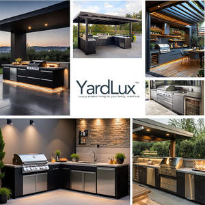 Armoires de cuisine extérieure en aluminium de haute qualité avec barbecue intégré - Îlot de cuisine modulaire pour patio et jardin - Product Image 2