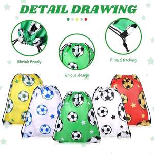 Wholesale <b>Drawstring</b> <b>Backpack</b> Bag Children Portable Storage Football Fans Polyester Activity <b>Drawstring</b> Bag with Strap Pocket - Product Image 2