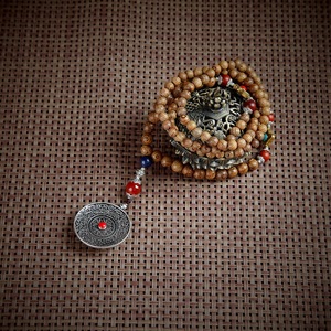 手工复古民族佛教长珠链佛德木珠吊坠项链 - Product Image 5