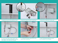 Robinet de salle de bain automatique sans contact en laiton de haute qualité avec détecteur de mouvement infrarouge électronique, robinet de lavabo mains libres noir