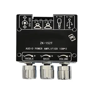 ZK-152T digital power amplifier board module 2.0 stereo dual sound channel 15W+15W with band high and low tone