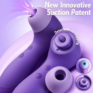 2-في-1 ألعاب جنسية للبالغين للنساء 10 أوضاع شفط تصميم هادئ قابل لإعادة الشحن تحفيز البظر G-Spot هزاز وردي مثالي - Product Image 2