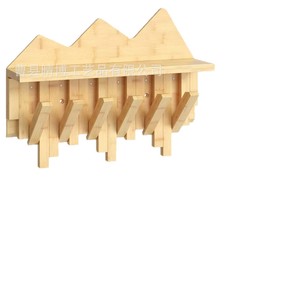 Wooden Coat Rack <b>Wall</b> <b>Mounted</b> Key And Bag Storage Foldable <b>Shelf</b> Entryway Organizer Rectangle Multi Purpose Storage Rack - Product Image 5