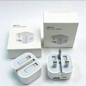 UK <b>Plug</b> 35W Fast Charging PD QC3.0 USB A+<b>C</b> Dual Port Wall Charger Power <b>Adapter</b> Stable for Mobile Phone Tablet Device - Product Image 3