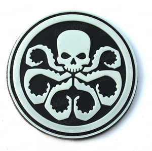 رقع جمجمة وطوق حلقي, عالية الجودة مخصصة الجمجمة هوب وحلقة دعم الأخطبوط الزومبي تفشي 2D ثلاثية الأبعاد قبعة لينة من المطاط PVC البلاستيك التصحيح للملابس - Product Image 2