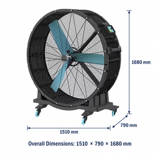 Industrial Mobile Cooling Fan With <b>Wheels</b> Large Airflow Fan for Workshop Warehouse and Production Area - Product Image 2
