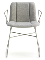 Chaise de salle à manger moderne en métal, vente en gros d'usine, dossier incurvé ergonomique, tissu écologique, base en fil métallique, mobilier de maison pour extérieur