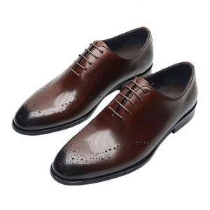 Zapatos Oxford Brogue de Cuero Vacuno Genuino para Hombre, Estilo Nuevo, Transpirables y Cómodos, Zapatos de Cuero Formales para Negocios - Product Image 5