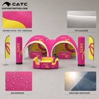 Tente publicitaire gonflable personnalisée CATC, résistante aux intempéries et aux UV, portable, pour événements et fêtes, avec souffleur et ensemble de piliers, certifiée CE
