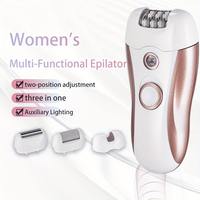 Rasoir électrique pour femmes et hommes, 3 têtes, épilation intime, étanche, rechargeable, prise américaine